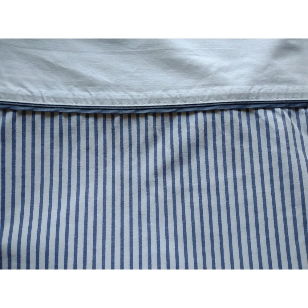 Springs King Flat Sheet Striped Blue White Cotton Blend Beach House Nautical USA